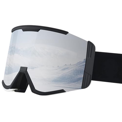 Yfenglhiry Skibrille für Herren und Damen, Schneebrille, UV-Schutz, Anti-Beschlag-Gläser, große Sicht, Skating-Brille, Wintersportbrille von Yfenglhiry