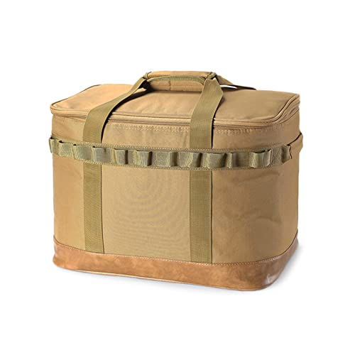 YiQinzcxg 600DOxford Stofftasche für den Außenbereich, tragbar, Camping-Kochgeschirr, Aufbewahrung, Werkzeugtasche, Picknick-Handtasche, Picknick-Utensilien-Tasche, khaki von YiQinzcxg