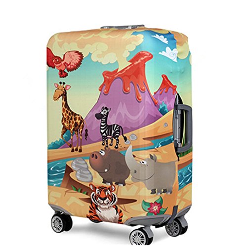 YianBestja Elastisch Kofferhülle Kofferschutzhülle Gepäck Cover Reisekoffer Hülle Koffer Schutzhülle Luggage Cover mit Reißverschluss (Animal World, L (25-28 Zoll)) von YianBestja