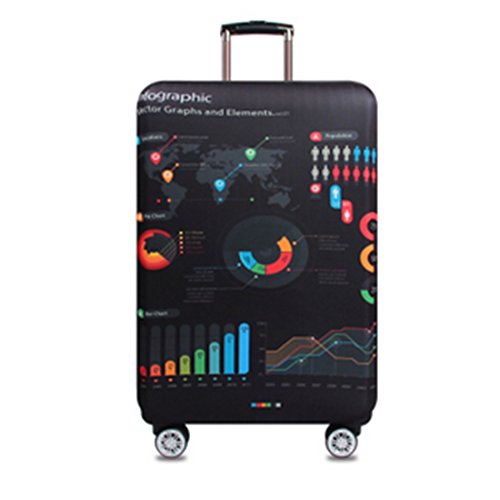 YianBestja Elastisch Kofferhülle Kofferschutzhülle Gepäck Cover Reisekoffer Hülle Koffer Schutzhülle Luggage Cover mit Reißverschluss (Big Data, XL (29-32 Zoll)) von YianBestja