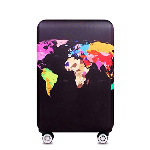 YianBestja Elastisch Kofferhülle Kofferschutzhülle Gepäck Cover Reisekoffer Hülle Koffer Schutzhülle Luggage Cover mit Reißverschluss (Weltkarte, L (25-28 Zoll)) von YianBestja
