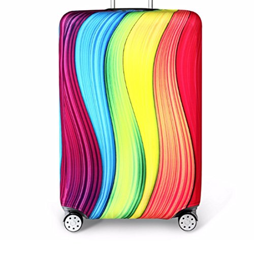 YianBestja Elastisch Reise Kofferschutzhülle Abdeckung Waschbar Kofferhülle Schutz Bezug Luggage Cover für 18-32 Zoll Koffer (Regenbogen, XL (29-32 Zoll)) von YianBestja