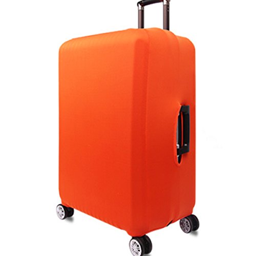 YianBestja Elastisch und Einfarbig Kofferhülle Koffer Abdeckung Schutzhülle Kofferschutzhülle Kofferbezug Luggage Gepäck Cover mit Band und Klettverschluss (Orange, L (25-28 Zoll)) von YianBestja