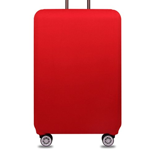 YianBestja Elastisch und Einfarbig Kofferhülle Koffer Abdeckung Schutzhülle Kofferschutzhülle Kofferbezug Luggage Gepäck Cover mit Band und Klettverschluss (Rot, L (25-28 Zoll)) von YianBestja
