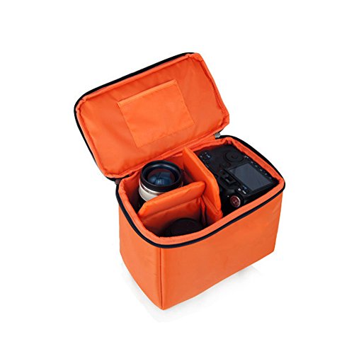 Yimidear Orange Wasserdicht Stoß Partition Gepolsterte Kamera-Taschen SLR DSLR Insert Schutztasche mit Top-Griff für DSLR Einstellung Objektiv oder Blitzlicht (Kleine) von Yimidear