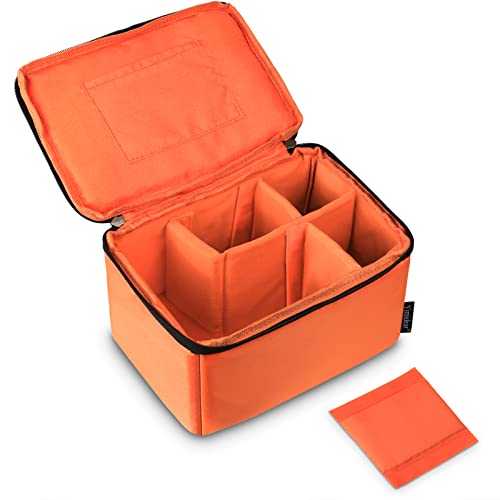 Yimidear Orange Wasserdicht Stoß Partition Gepolsterte Kamera-Taschen SLR DSLR Insert Schutztasche mit Top-Griff für DSLR Einstellung Objektiv oder Blitzlicht (Big) von Yimidear