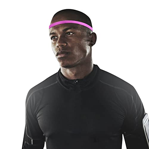 Pailletten-Schweißband, Lauf-Stirnband, rutschfest, Workout-Schweißbänder, verstellbare Sport-Stirnbänder, schweißableitend, Workout-Stirnbänder, Stirnband, Draht (Hot Pink, Einheitsgröße) von Yinguo