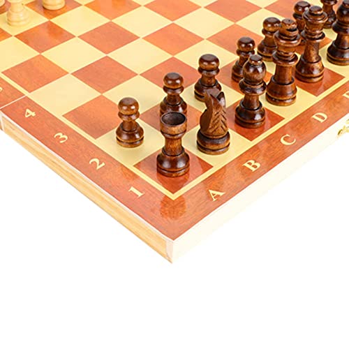 30,5 cm Schachspiel für Erwachsene, Tragbares Faltbares Schachbrett aus Holz, Reise-Schachspiel, Brettspiel, Geschenk, Anfänger-Schachspiel für und Erwachsene von Yinhing