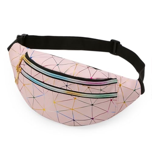 Gürteltasche Damen, Wasserdicht & Verstellbar Brusttasche, Handytasche Sport Geldgürtel Wandern (Color : Pink, Size : 12 Inch) von Yinova
