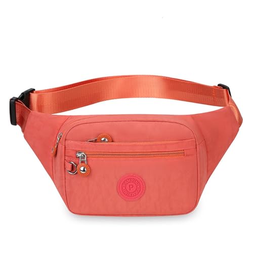 Hüfttasche, Wasserdicht Hüfttasche für Herren und Damen, Bauchtasche für Outdoor Reisen Sport Wandern Joggen Hundespaziergänge (Color : Orange, Size : One Size) von Yinova