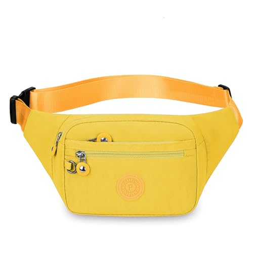Hüfttasche, Wasserdicht Hüfttasche für Herren und Damen, Bauchtasche für Outdoor Reisen Sport Wandern Joggen Hundespaziergänge (Color : Yellow, Size : One Size) von Yinova