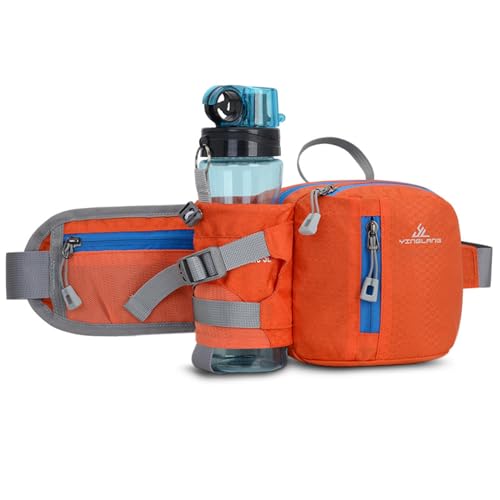 Hüfttasche Herren, Brusttasche Wasserdicht Unisex, Doggy Bag für Running, Outdoor Sport, Camping, Wandern, Fahrrad (Color : Orange, Size : One Size) von Yinova