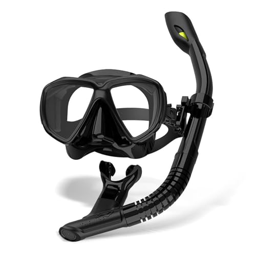 Schwimmbrille Erwachsene, Schnorchel und Anti-Fog Taucherbrille, Professionelle Schnorchelausrüstung für Erwachsene Kinder -Black||1 Size von Yinova