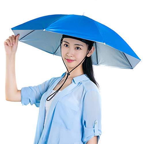 Yinuoday Regenschirmhut 27 Zoll Faltbare Sonnenregenkappe UV-Beständig Verstellbare Outdoor-Kopfbedeckung zum Angeln im Garten von Yinuoday