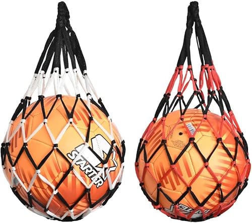 Yitobici Basketballnetz Tasche,2 Stück Basketballnetz Tasche,Robustes Ballnetz, Fußball Netztasche, Basketballnetztasche für Basketball, Volleyball, Fußball (Schwarz Rot + Schwarz Weiß) von Yitobici