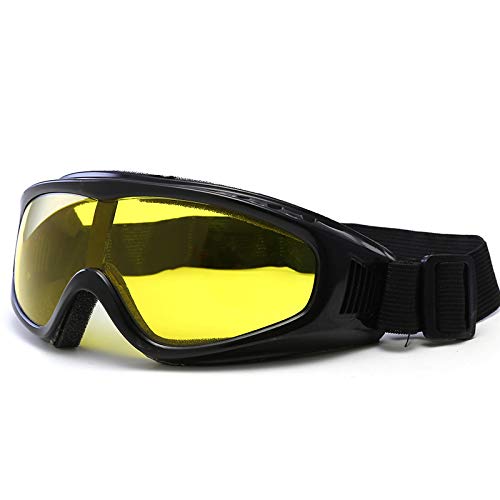 Yiwa Fahrradbrille, Outdoor-Sport, Mountainbike, Sonnenbrille, UV400, Skibrille, Schwarze Nachtsichtfolie mit schwarzem Rahmen von Yiwa