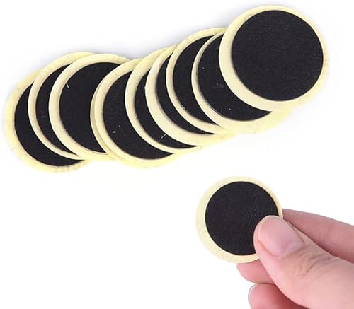 Ymhapp 24-teiliges schwarzes Fahrradreifen-Patch-Set, klebstofffreier Fahrrad-Reparaturflicken, runde Fahrradschlauch-Reparaturset, Fahrrad-Reparatur-Set für Rennräder und Mountainbikes, von Ymhapp