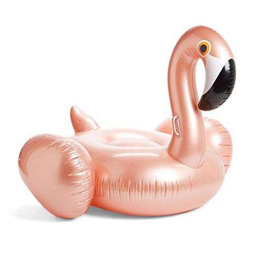 Ynredee Aufblasbarer Flamingo,Riesiger luftmatratze Wasserspielzeug, Aufblasbares Schwimmbad Floß Ride on Pool Lounger Wasserspielzeug für Spaß (Roségold) von Ynredee