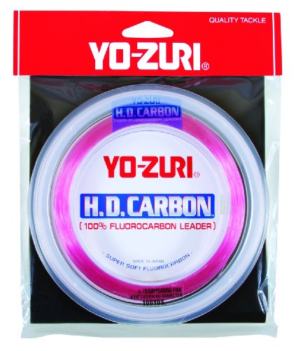 Yo-Zuri H.D. Fluorocarbon Handgelenkspule 91,4 m Vorfachschnur, Pink, 6,8 kg von Yo-Zuri