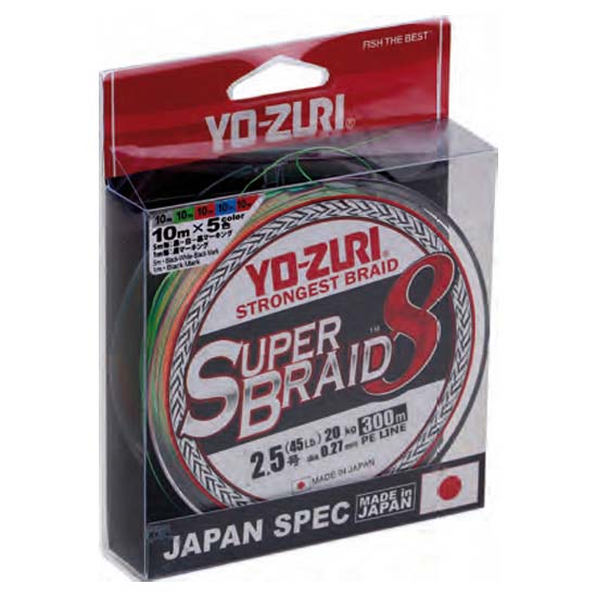 Yo-zuri Super 8x Braided Line 300 M Mehrfarbig 0.210 mm von Yo-zuri