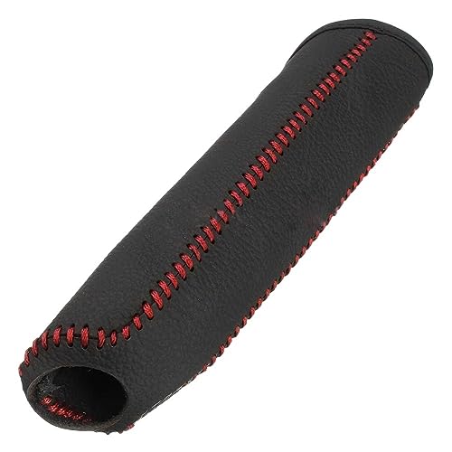 Handbremse SchutzhüLle Handbremsabdeckung aus Leder, Schutzhülle, passend for Citroen C2, C3, C4 Handbremse Abdeckung(Color:Red) von YoGaes