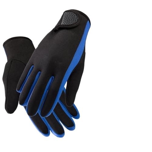 YoGaes Tauchhandschuhe 1 Paar 1,5mm Neopren Schwimmen Tauchen Handschuhe Neopren Handschuh for Winter Schwimmen Warme Anti-Slip Blau Gelb Und rosa Neoprenhandschuhe (Color : Blue, Größe : L) von YoGaes