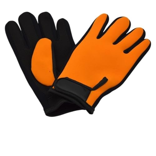 YoGaes Tauchhandschuhe 2mm Tauchen Handschuhe Angeln Schnorcheln Anti-Rutsch & Nylon Neoprenanzug Handschuhe Schwimmen Wasser Surfen Speerfischen Neoprenhandschuhe (Color : Orange, Größe : M) von YoGaes