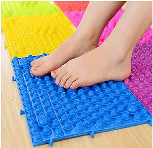 yobeyi Akupressur Fußmatte Spiel Fußreflexzonen Walking Fuß Teller Massage Pad Schmerzlinderung simulieren Durchblutung 2 Pcs, blau von Yobeyi