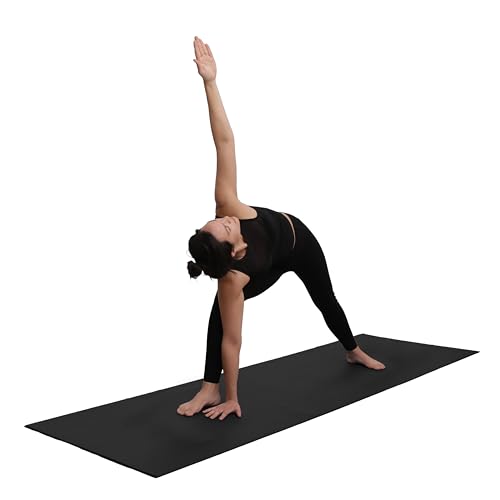 Yoga-Mad Studio-Yogamatte, extra lang, 220 cm lang, 80 cm breit, rutschfeste Gymnastikmatte mit hoher Dichte, für Pilates, Yoga, Stretching, Heimtraining und allgemeine Fitness von Yoga-Mad