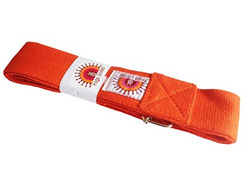 2m Yoga Belt, Bar Buckle - orange von Yoga Malai
