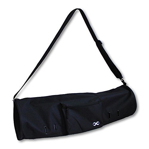 YogaAddict Yogamatten-Tasche Compact mit Tasche, 71,1 cm lang, passend für die meisten Matten-Größen, extra breit, einfacher Zugang, Schwarz von YogaAddict