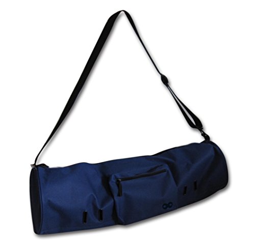 YogaAddict Yogamatten-Tasche "Compact" mit Tasche, 71,1 cm lang, passend für die meisten Mattengrößen, extra breit, einfacher Zugang – Marineblau von YogaAddict