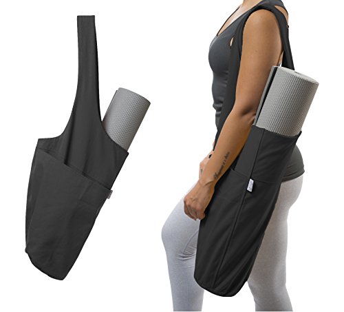 Yogiii Yogamatte Tasche | Die ORIGINAL YogiiiTote | Yogatasche für Yogamatte mit großer Seitentasche und Reißverschlusstasche | Passend für die meisten Mattengrößen von Yogiii