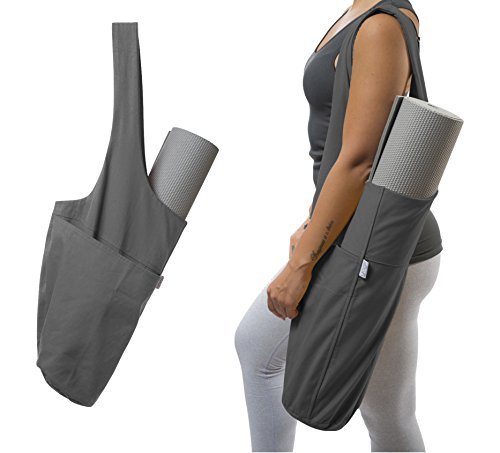 Yogiii Yogamatte Tasche | Die ORIGINAL YogiiiTote | Yogatasche für Yogamatte mit großer Seitentasche und Reißverschlusstasche | Passend für die meisten Mattengrößen von Yogiii