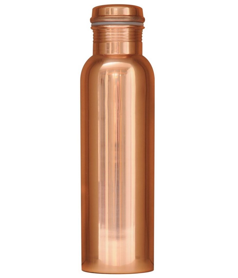 Yogishop Trinkflasche Kupferflasche glänzend, 0,9 l, Edle Wasserflasche aus Kupfer. von Yogishop