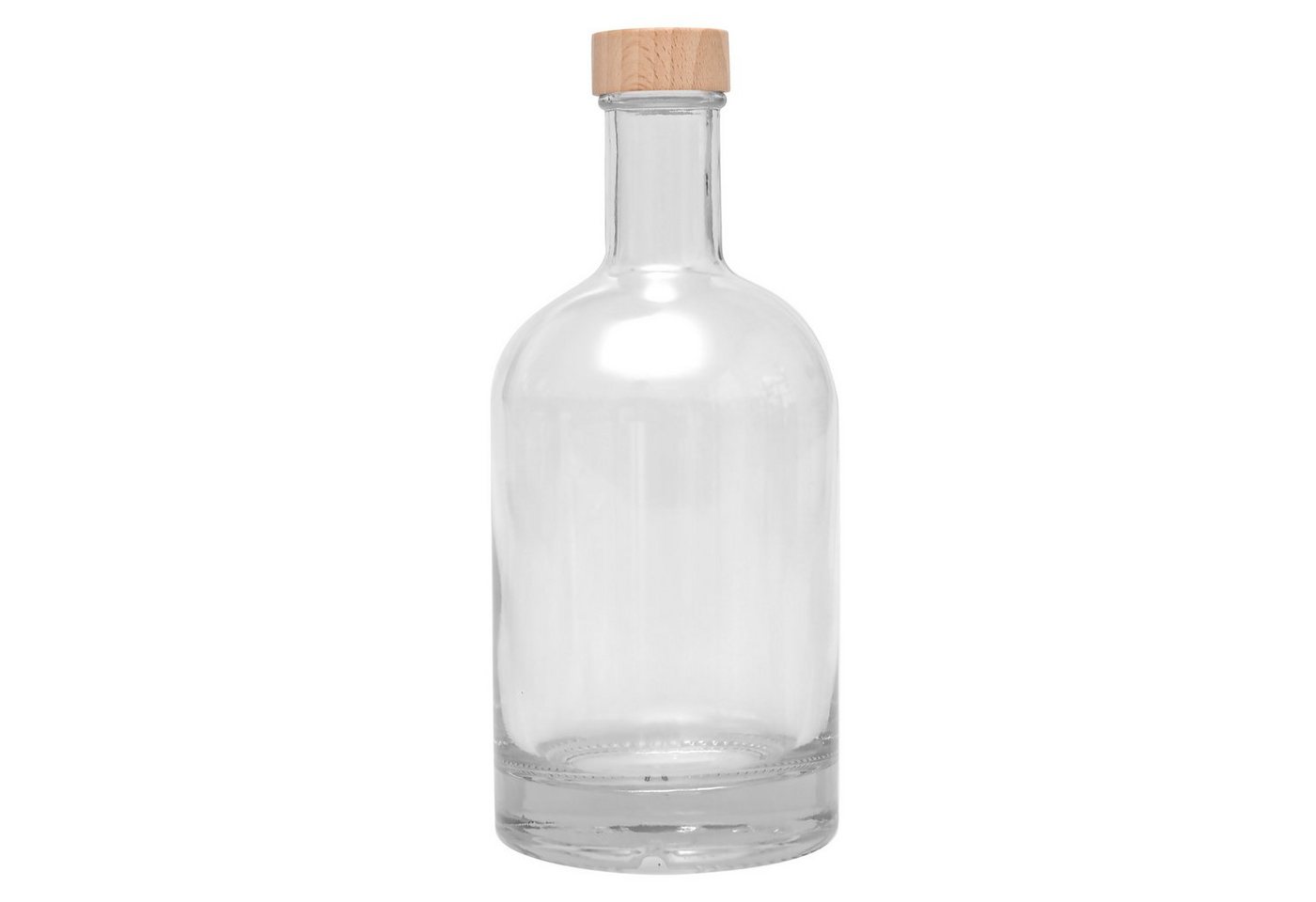 Yogishop Trinkflasche Yogabottle just water, 0,7 l, Formschöne, hochwertige Glastrinkflasche mit Holzverschluss. von Yogishop