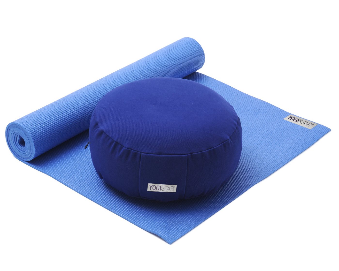 Yogistar Yogamatte Yoga Set Starter Meditation Pillow (Set, 2-St., Yogamatte, Meditationskissen), Yoga-Set bestehend aus: Yogamatte basic und Meditationskissen rund. von Yogistar