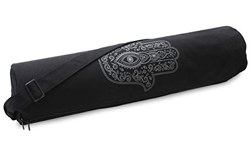 Yogistar Yogatasche Yogibag® Basic - Zip - Cotton - Art Collection - 65 cm - Hand of Fatima - Black von Yogistar