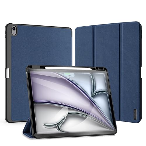 Yohryi Hülle für iPad Air 11 Zoll (M2, 2024), magnetische Abdeckung, automatischer Schlaf-/Wachmodus, dreifach Faltbarer Ständer, schlanke, weiche TPU-Rückschale mit Stifthalter,Blue von Yohryi