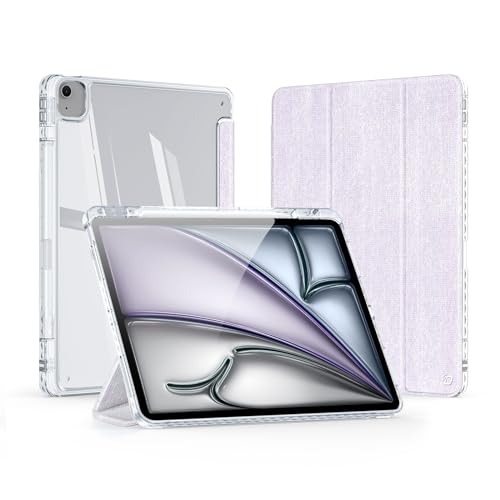 Yohryi Hülle für iPad Air 13 Zoll (M2, 2024), abnehmbare magnetische Abdeckung, automatischer Sleep/Wake-Stand, ultradünne, transparente Rückseite mit Stifthalter,Purple von Yohryi