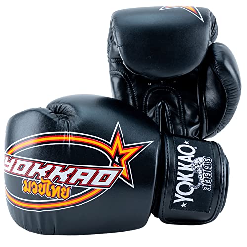 YOKKAO Muay Thai Vertical Boxing Gloves - Black - 14oz von Yokkao