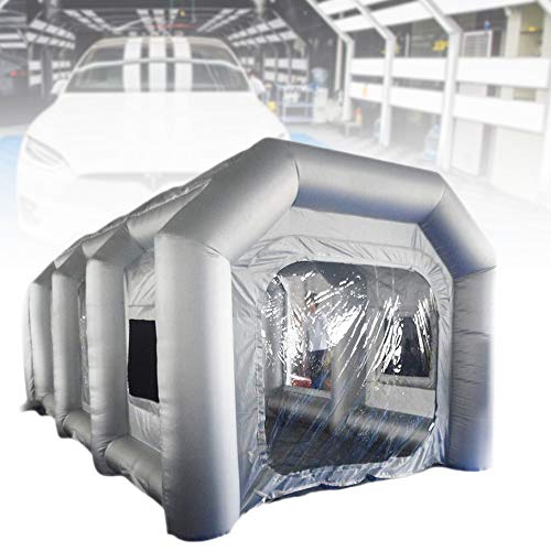 Aufblasbares Zelt 4 x 2.5 x 2.2m Aufblasbare Lackierkabine Zelt für Auto Spray Booth Tent Luftzelt mit Luftfilter und Fenster, aus Oxford-Stoff und Glänzendem PVC von Yolancity
