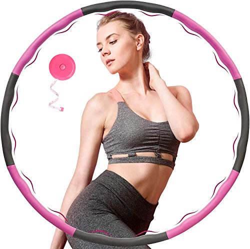 Hula Hoop Reifen, Fitness Hula Hoop für Erwachsene & Kinder zur Gewichtsabnahme und Massage EIN 6-8-Teiliger Abnehmbarer Hula-Hoop-Reifen für Training von Yomiin