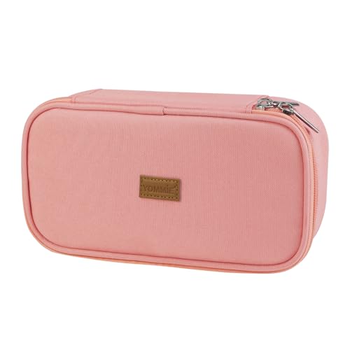 Yommie XXL Federmäppchen Oxford Federtasche Mit Reißverschluss Single Etui Federmappe Schlampermäppchen Organizer Für Teenager Jungen Mädchen (Korallen) von Yommie