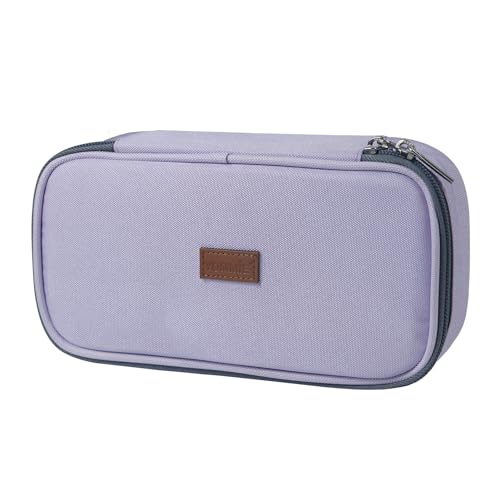 Yommie Mäppchen Mädchen Federmäppchen Schlampermäppchen Federtasche Mit Reißverschluss Single Etui Federmappe Erwachsene Organizer Für Teenager Jungen Flieder von Yommie