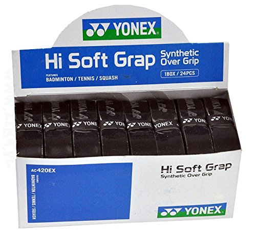 YONEX Basisgriffband Hi-Soft GRAP Black Grips Tennis Badminton Squash: :12 Stück von YONEX