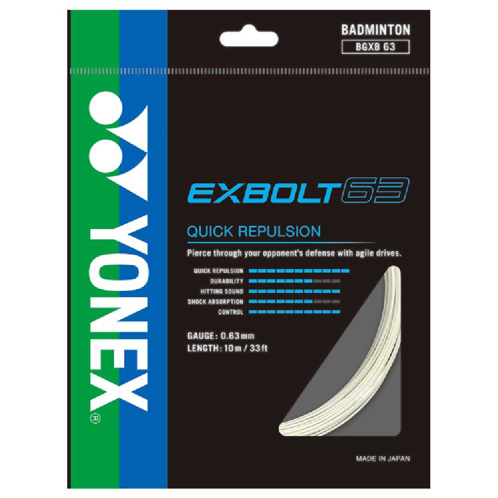 Yonex Exbolt 200 M Badminton Reel String Weiß 0.63 mm von Yonex