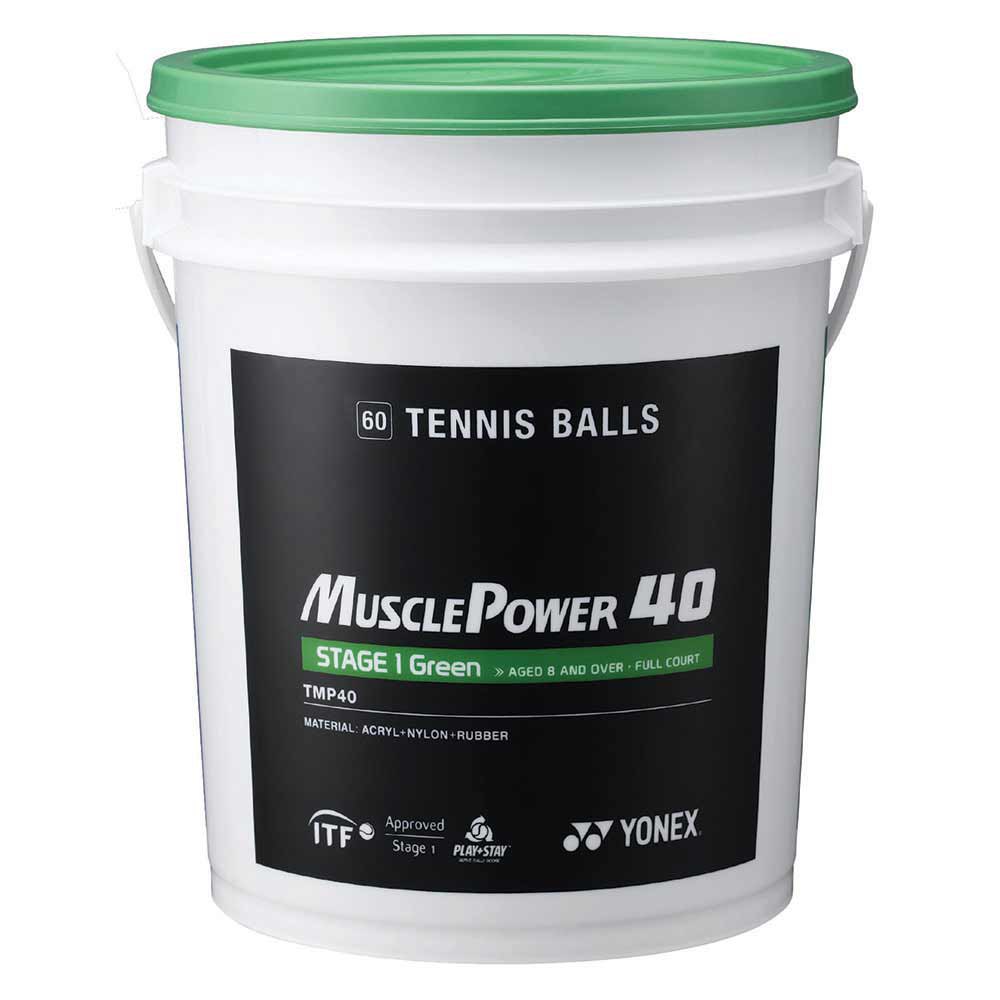 Yonex Muscle Power 40 Tennis Balls Bucket Grün 60 Balls von Yonex