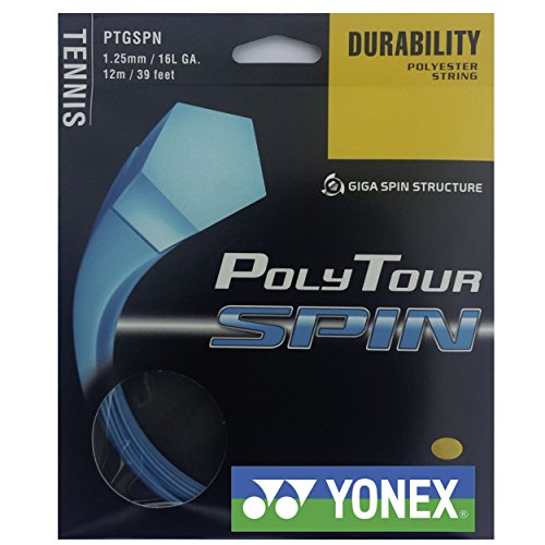 YONEX Saitenset Poly Tour Spin, Blau, 12 m, 0195220121800010 von YONEX