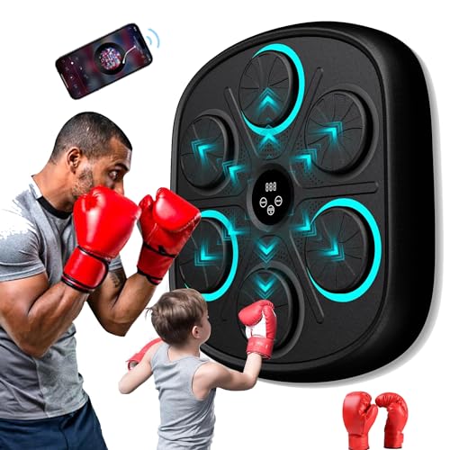 Musik Boxing Machine, Bluetooth Intelligente Boxmaschine Zur Wandmontage, Boxen Training Geräte mit Boxhandschuhen für Kinder, Erwachsene, Heimtraining, Fitnessstudio von Yopyuenn